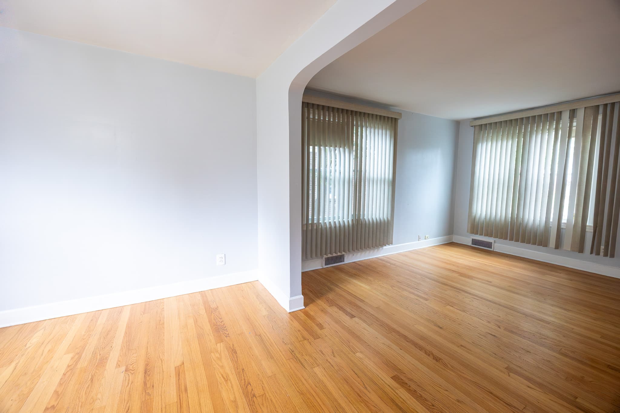 Bright living room interior real estate photo