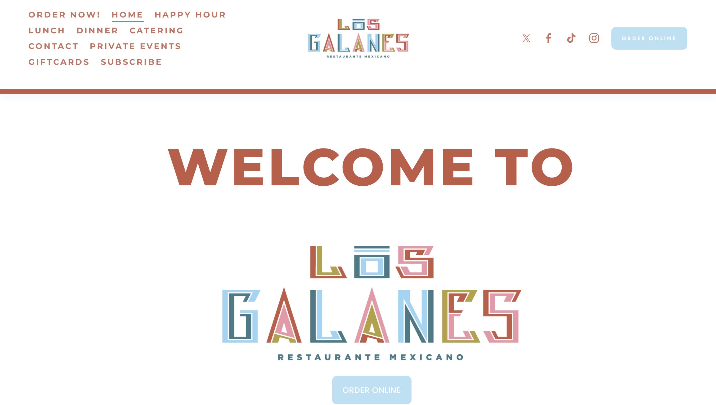 Los Galanes restaurant website designed and built by Hola Media